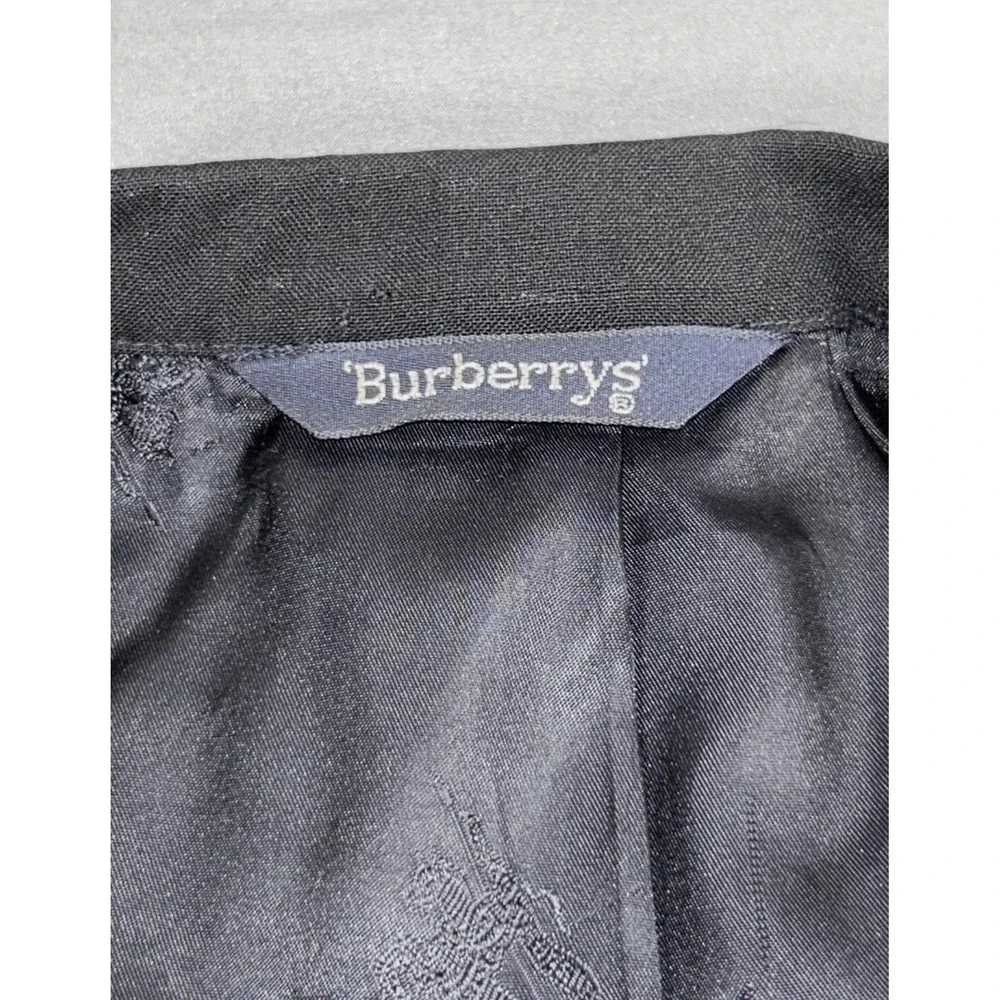 Vintage Burberrys Blazer 48 Mens Black Super‎ 100s Wool 2 Button Sport Coat 80s
